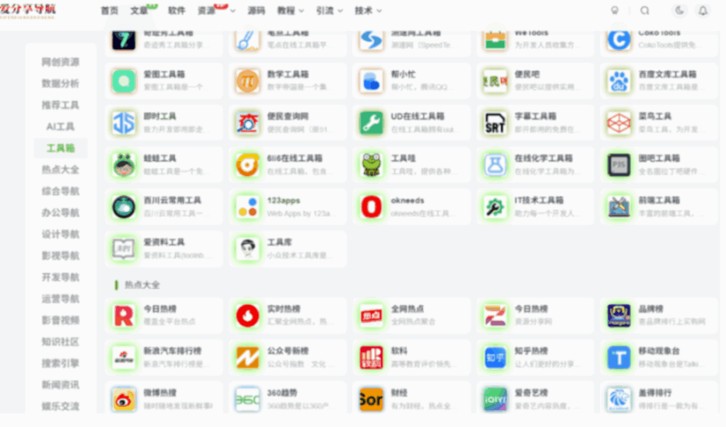 图片[1]-对比热门的好用的网址导航，各有千秋-爱分享导航