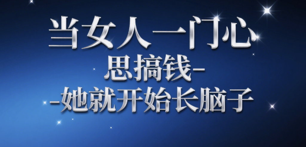 图片[1]-当女人一门心思搞钱-她就开始长脑子