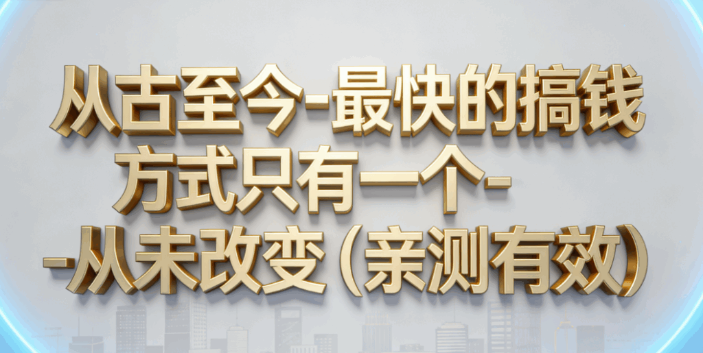 图片[1]-从古至今-最快的搞钱方式只有一个-从未改变（亲测有效）