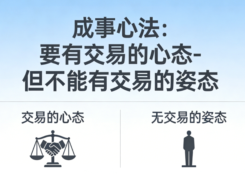 图片[1]-成事心法：要有交易的心态-但不能有交易的姿态-爱分享导航