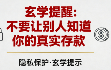 玄学提醒：不要让别人知道你的真实存款-爱分享导航