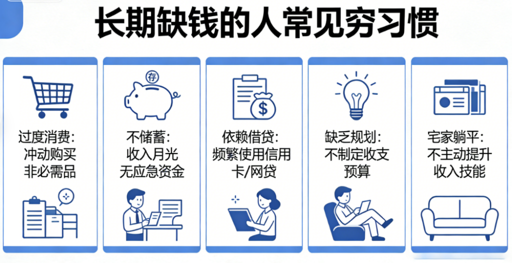 图片[1]-长期缺钱的人都有哪些穷习惯？-爱分享导航