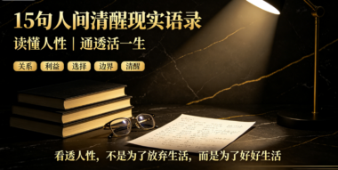 15 句人间清醒现实语录-读懂人性-通透活一生-爱分享导航